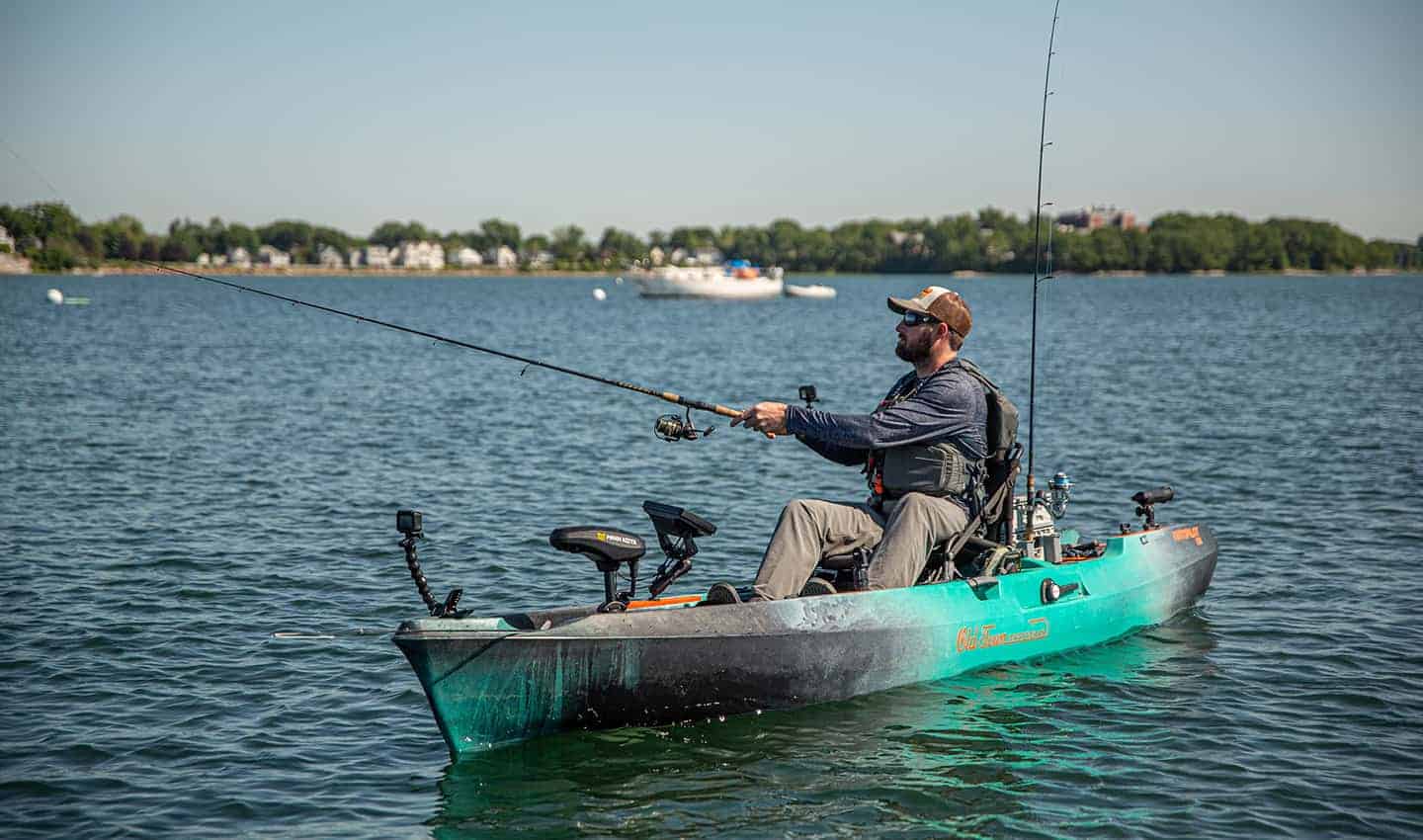 Integrated Fishing Rod Holders at the Bow and Stern